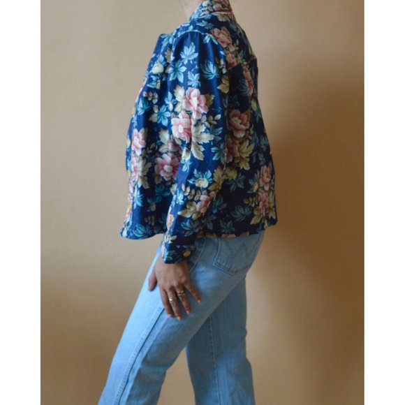 Vintage Floral Print Cropped Jacket - Picture 3 of 4